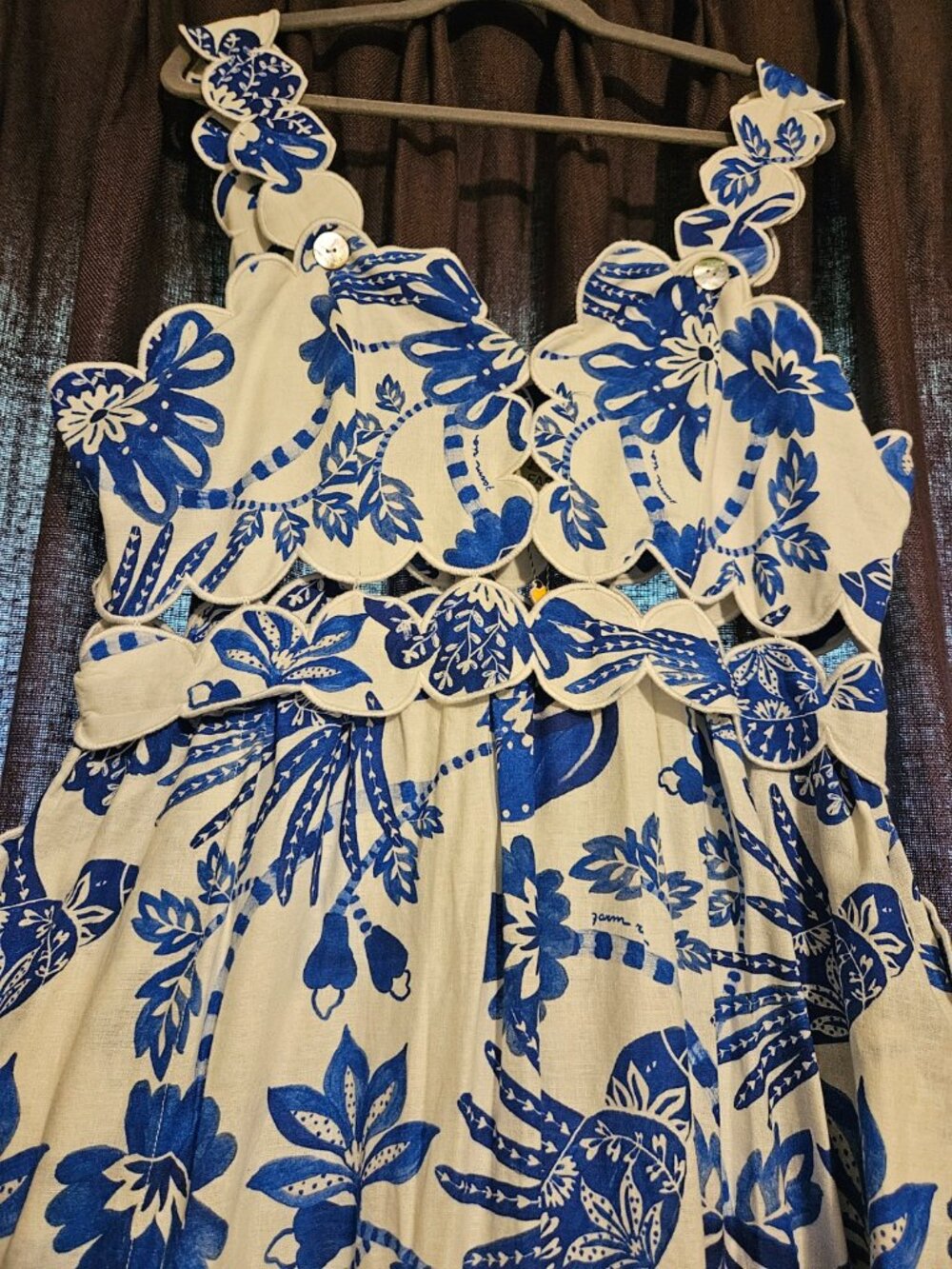 NWT Off-White Flowerful Birds Lenzing™ Ecovero™ Euroflax™ Midi Dress - Picture 5 of 10